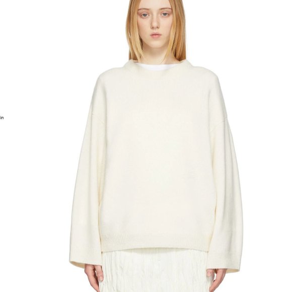 TOTEME Off-White Knit Monogram Sweater Size XS - Picture 2 of 11